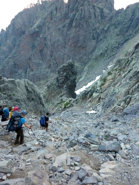 Abstieg GR 20 Nord Cirque de Solitude